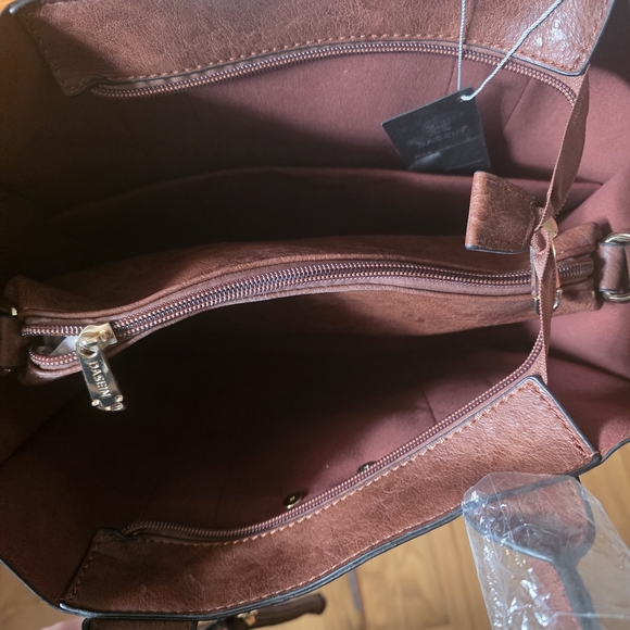 Dasein Elegant Brown Tote with Gold Studs - Picture 4 of 8